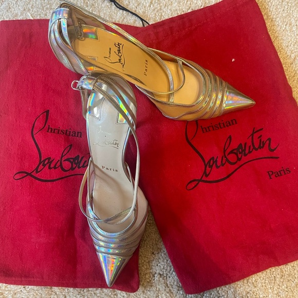 Christian Louboutin Shoes - Christian Louboutin Holographic Silver Heels
